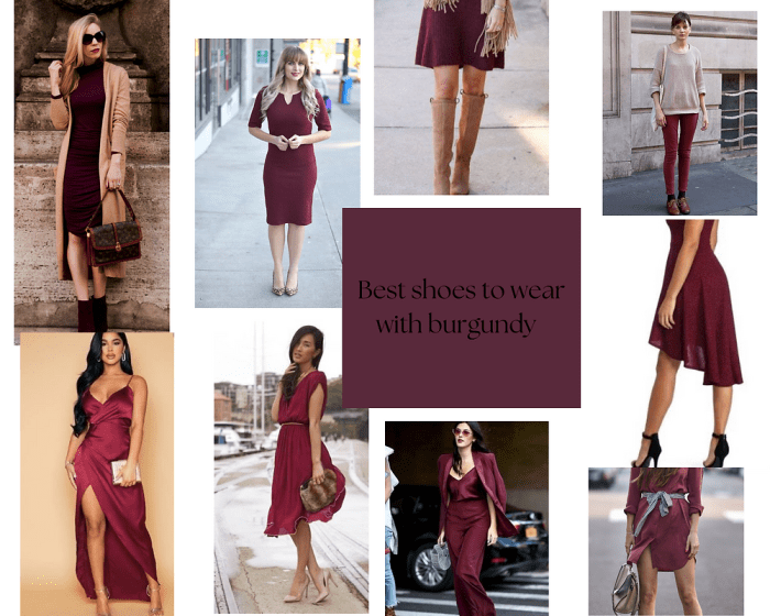 Best color shoes to wear with burgundy dress