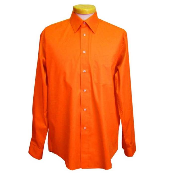 Mens orange striped dress shirt