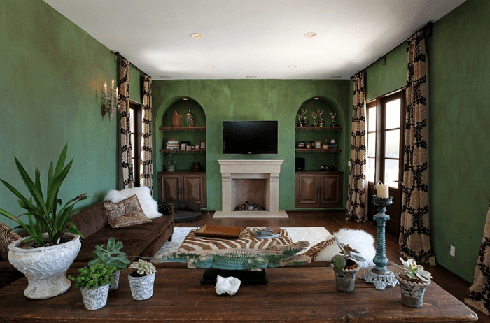 How to decorate a green living room