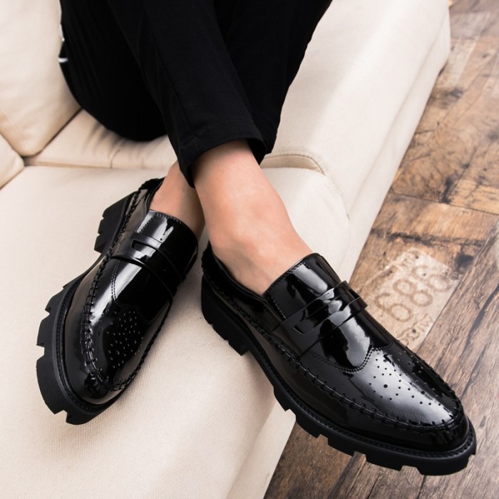 Thick sole dress shoes men's