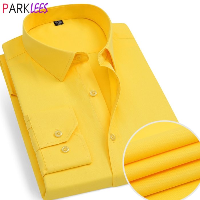 Mens dress shirt yellow