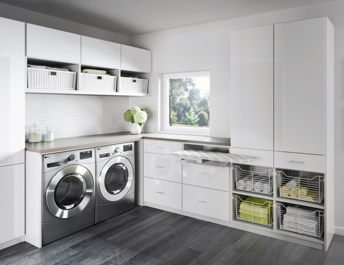 How to decorate a white laundry room