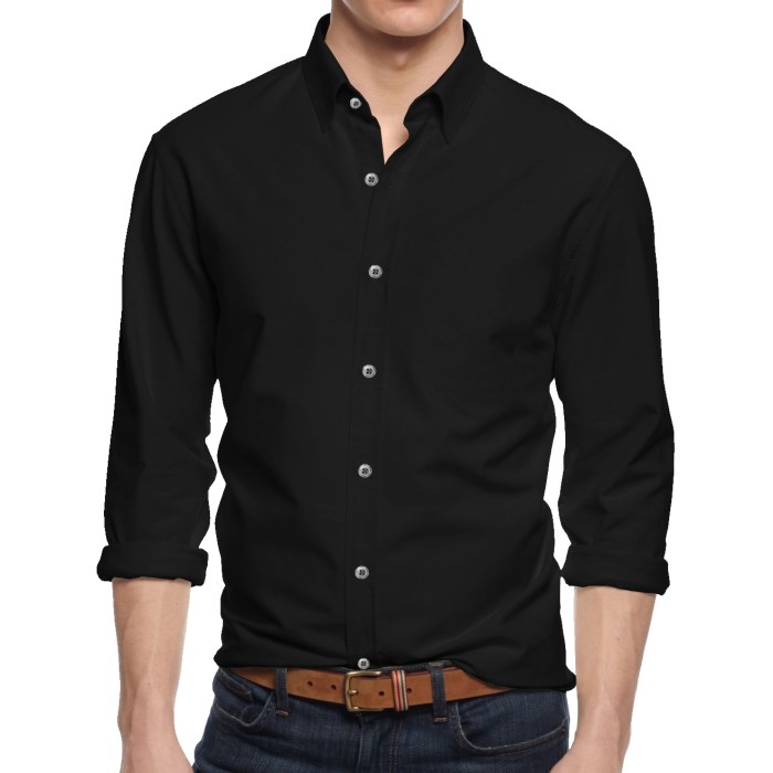 Mens black casual dress shirt