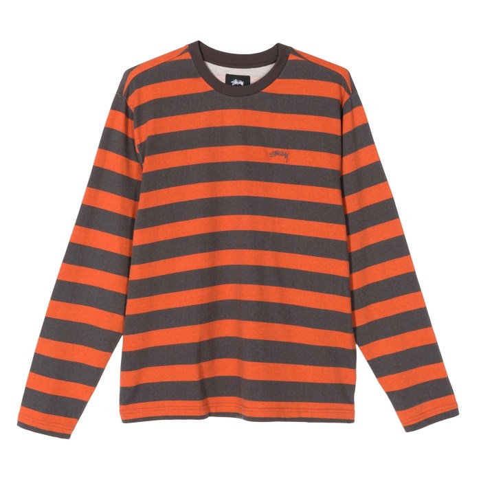 Mens orange striped dress shirt